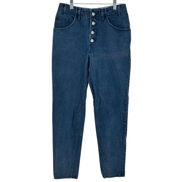 Vintage 80s Womens 28 GUESS by Georges Marciano Button Fly Blue Denim Mom Jeans - Picture 1 of 10